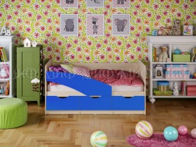 Кровать Бабочки 2,0м (Синий матовый) в Горячегорске - goryachegorsk.katalogmebeli.com | фото
