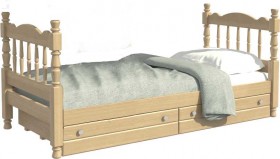 Кровать одинарная Аленка из массива сосны 800*1890 Сосна в Горячегорске - goryachegorsk.katalogmebeli.com | фото
